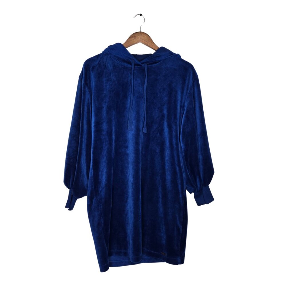 Calvin Klein Royal Blue Velour Hoodie Dress